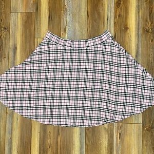 Hot Topic Pink Plaid Skater Skirt